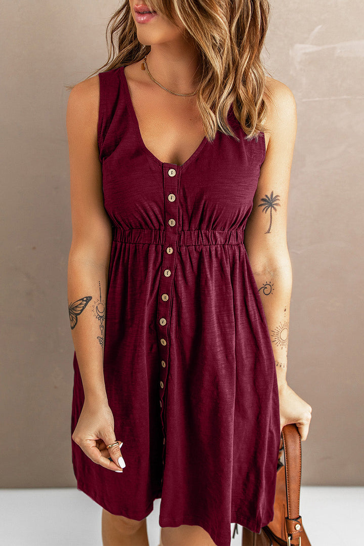 Stilla | Front Empire Waist Ærmeløs Slits Magic Dress