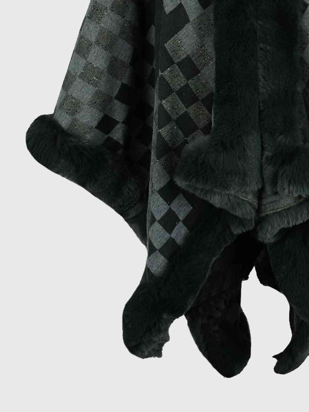 Stilla | Faux Fur Trim Poncho