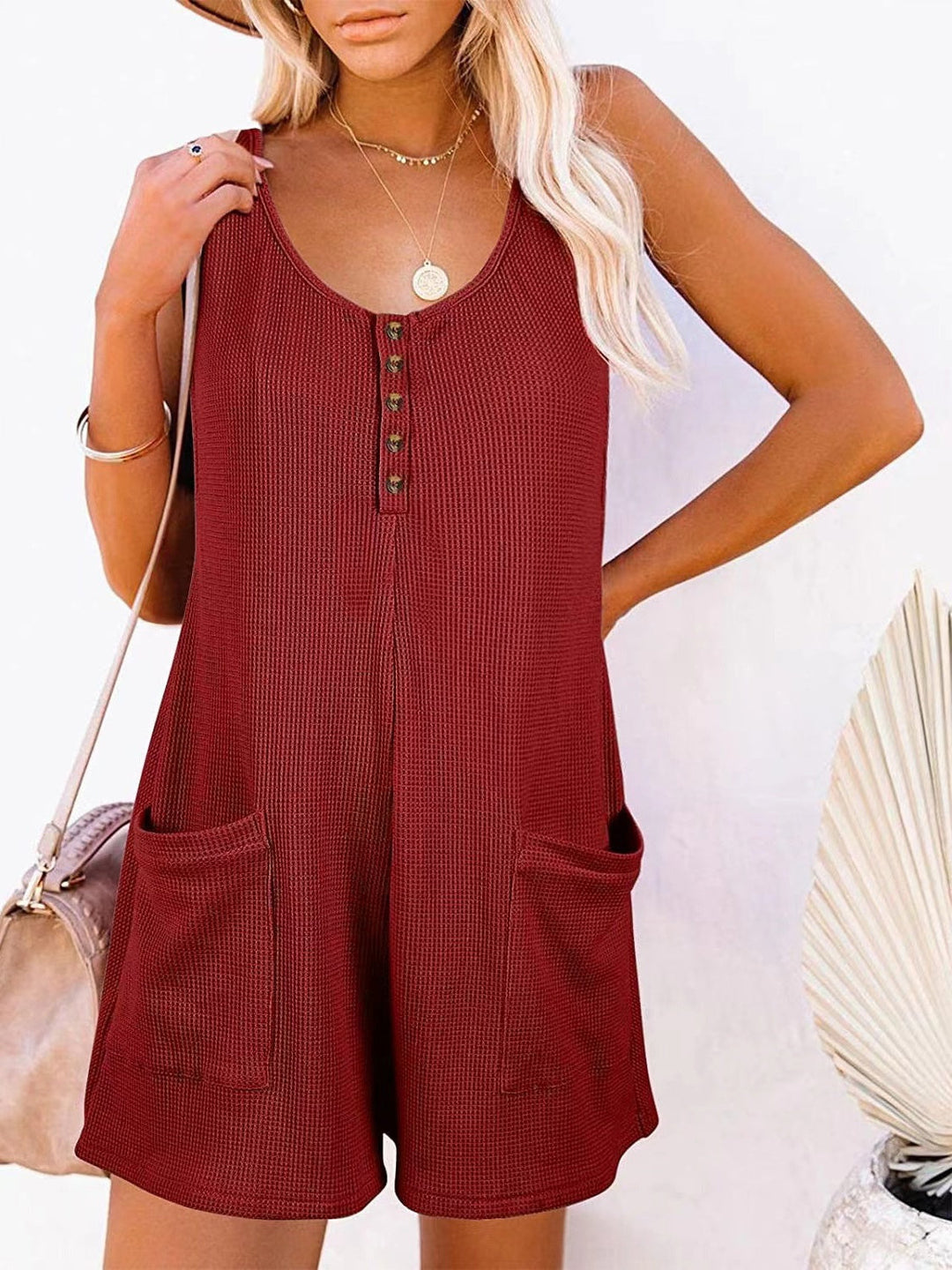 Stilla | Størrelse Lomme Scoop Hals Ærmeløs Jumpsuit