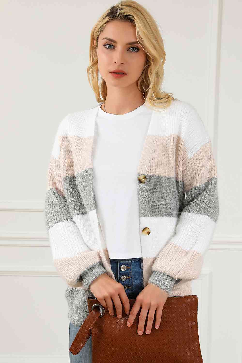 Stilla | Knapfront V-hals Langærmet Cardigan