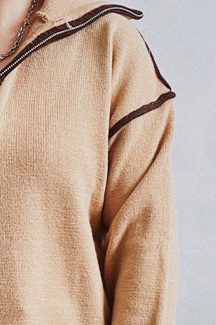 Stilla | Seam Half Zip Sweater