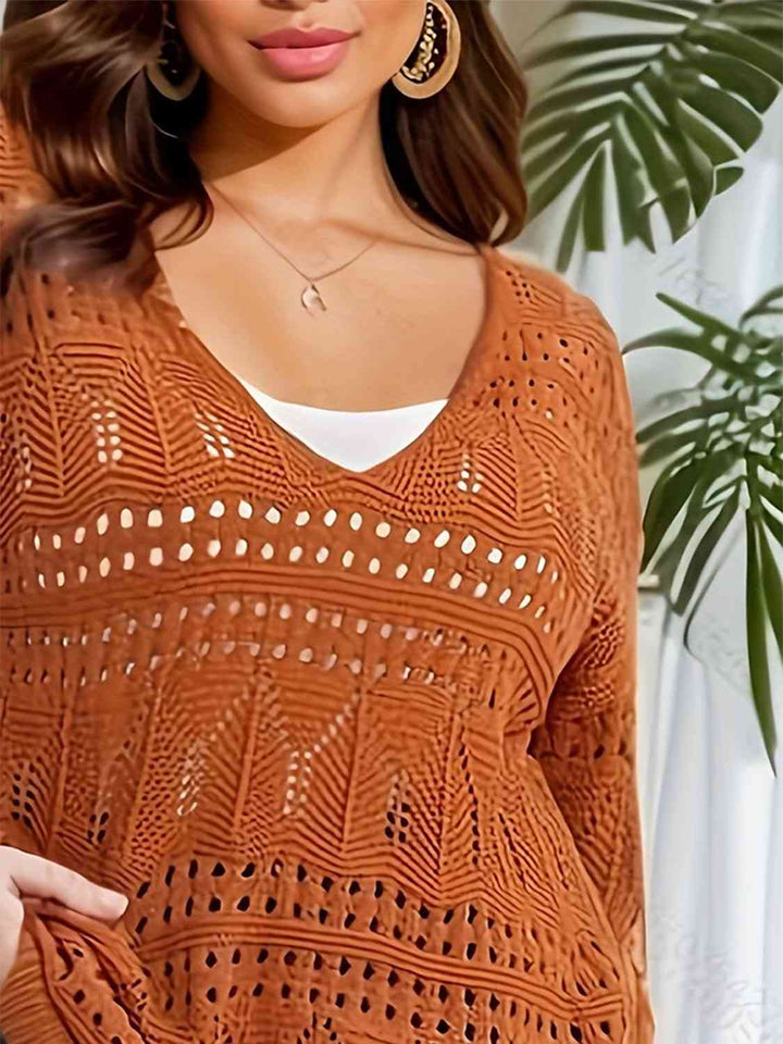 Stilla | Størrelse Åbenarbejdet Udsnit Langærmet Sweater
