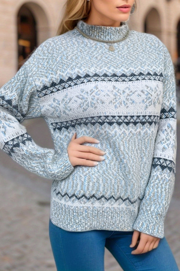 Stilla | Smart julesweater med snefnugturtleneck