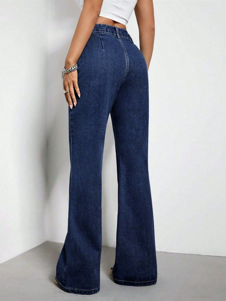 Stilla | Talje Bootcut Jeans med Lommer