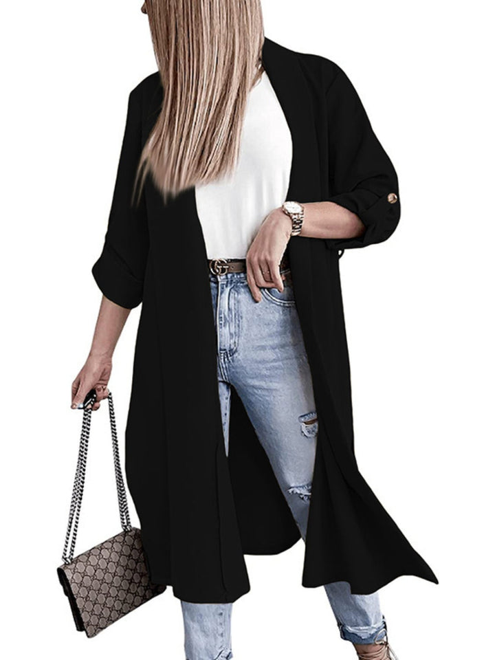 Stilla | Åben Front Rulle-Tab Ærme Trench Coat