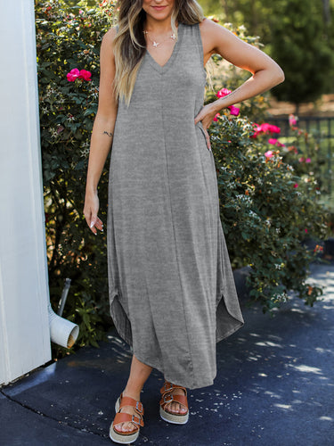 Stilla | Størrelse V-hals Midi Tank Kjole