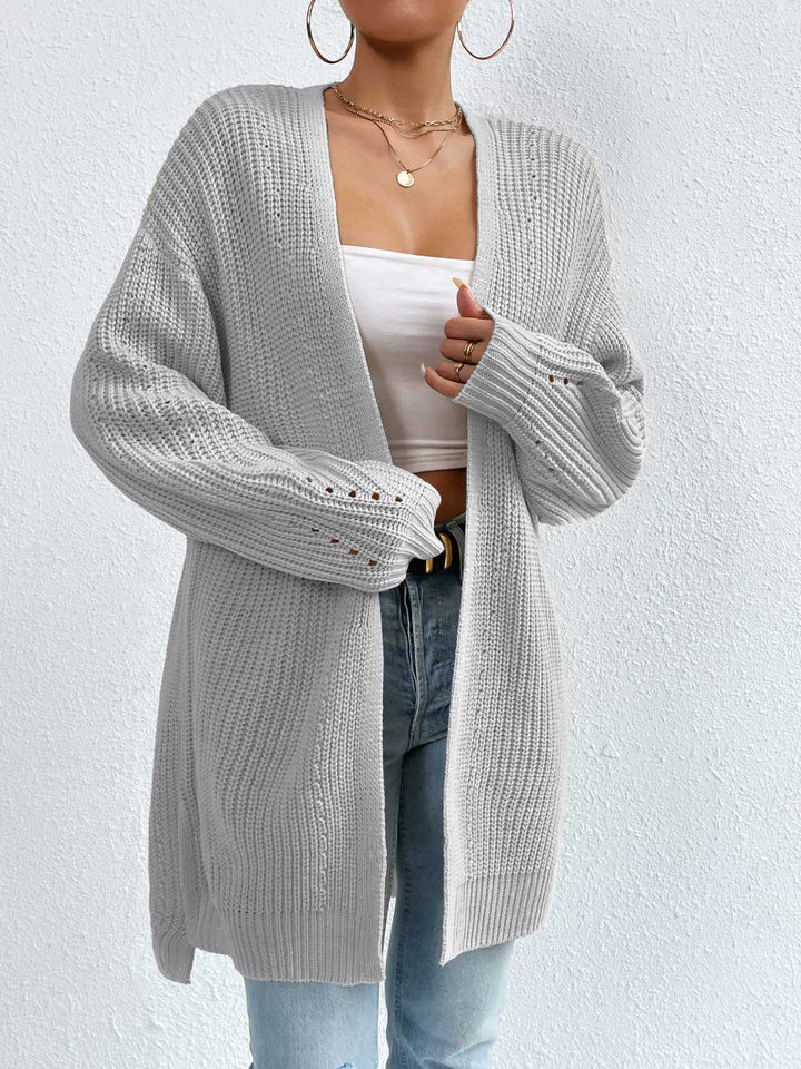 Stilla | Front Dropped Shoulder Slit Cardigan