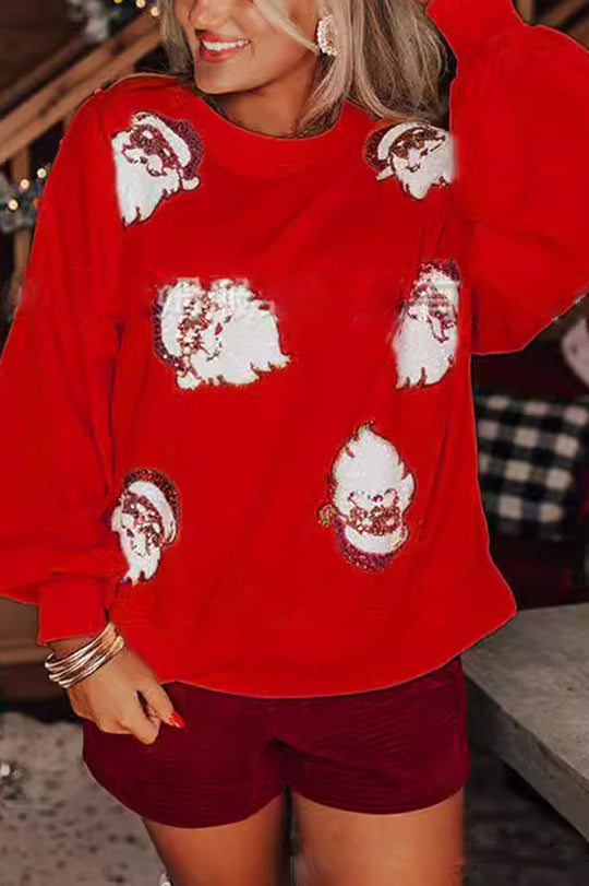 Stilla | Julemand Pailletter Løs Afslappet Sweatshirt