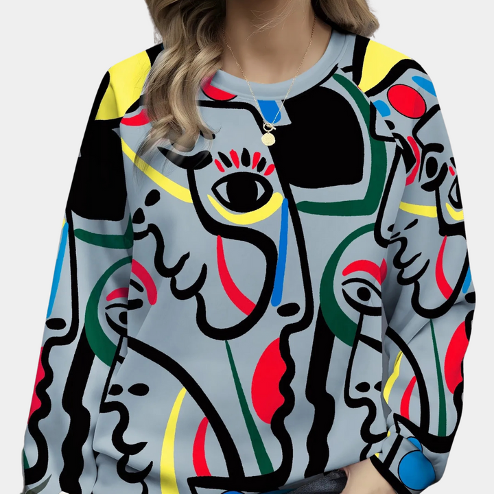 Stilla | Elegant Trykt Sweatshirt til Kvinder