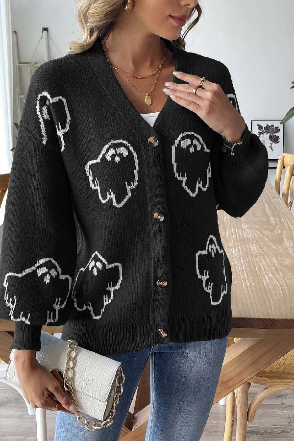 Stilla | Løs afslappet Cartoon Jacquard-jakke