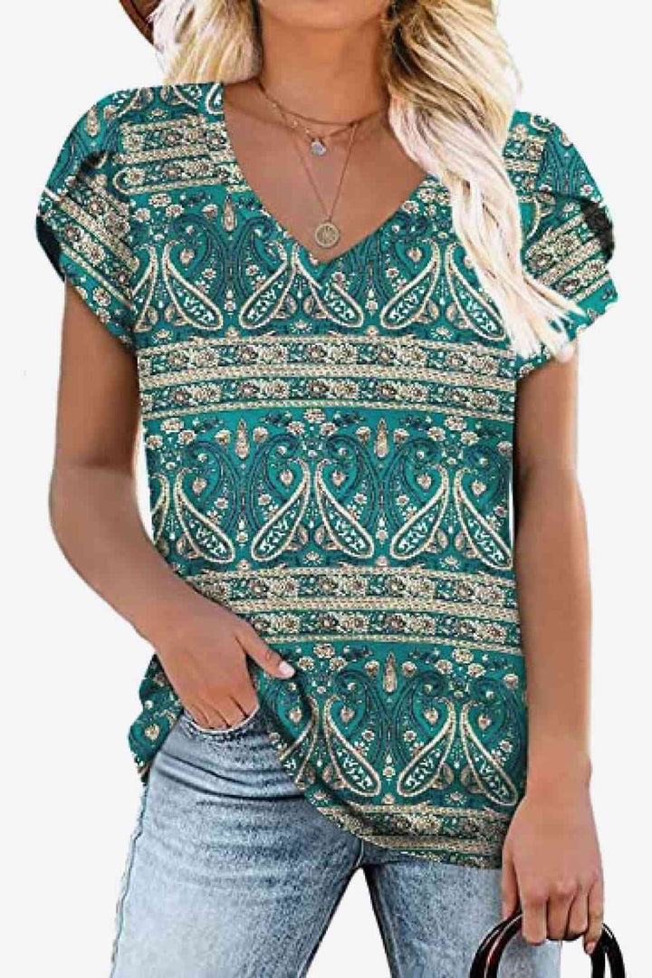 Stilla | Petal Sleeve V-hals Bluse