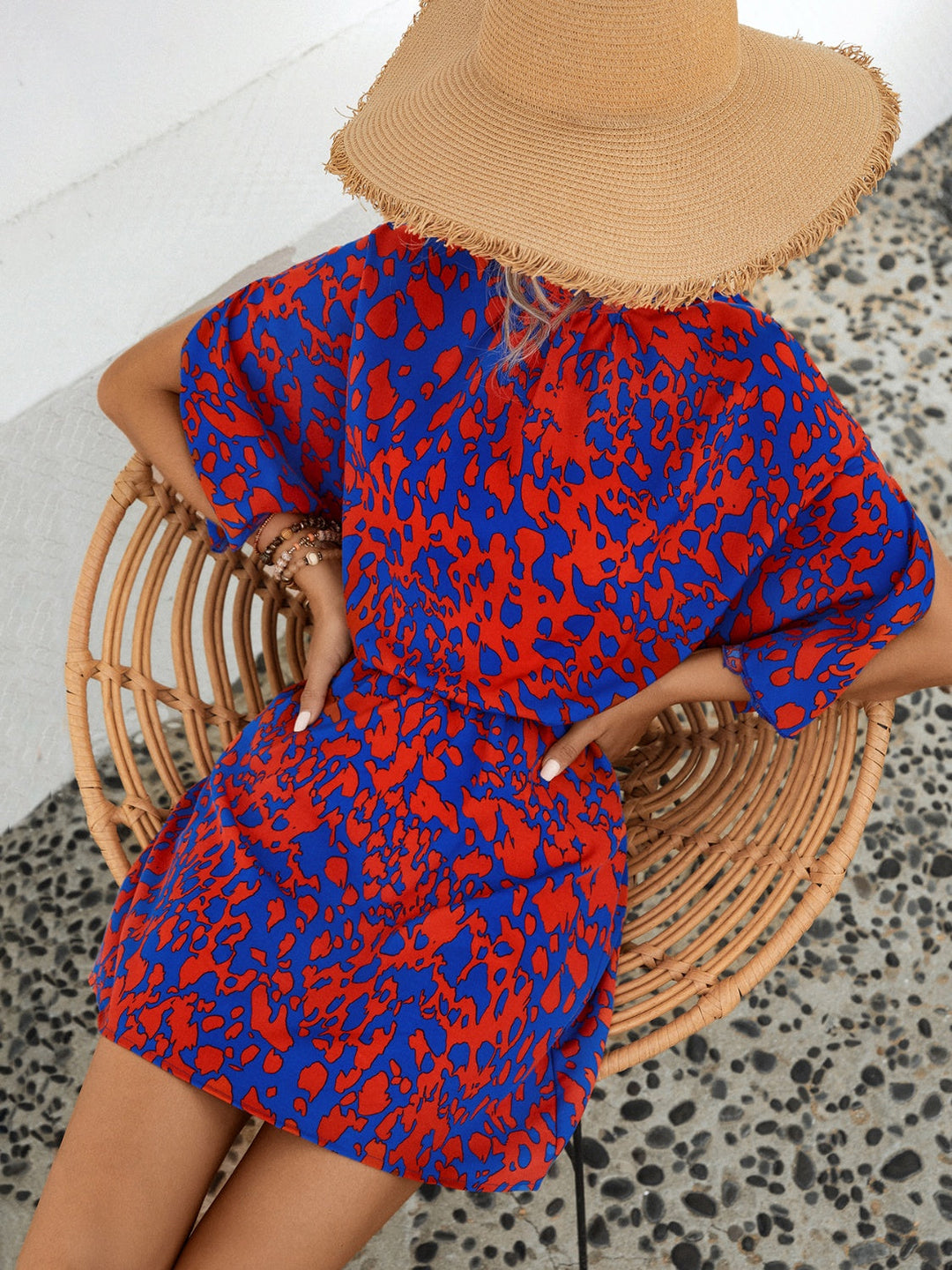 Stilla | Printet Mock Neck Mini Kjole