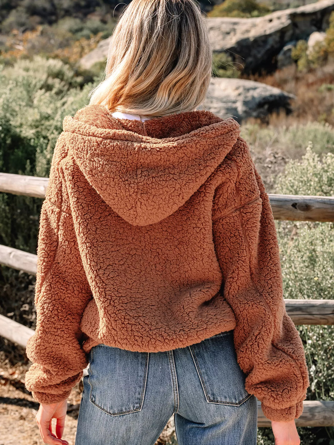 Stilla | Dame Relaxed Fit Zip Up Teddyjakke