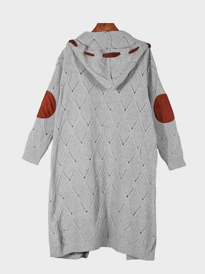 Stilla | Langærmet Åben Front Hættetrøje Cardigan