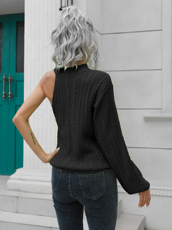 Stilla | Strik Rund Hals Asymmetrisk Sweater