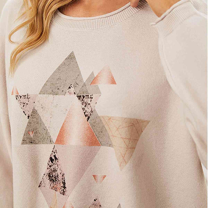 Stilla | Grafisk Dropped Shoulder Top
