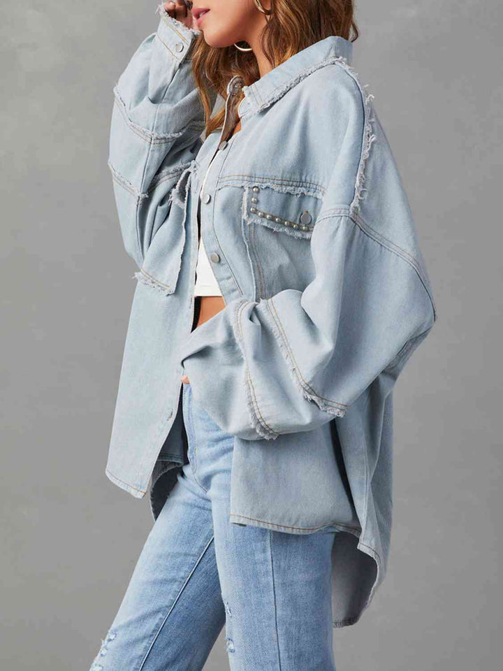 Stilla | Down Rå Kant Denim Jakke