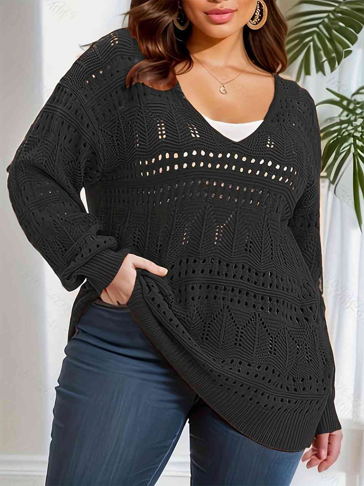 Stilla | Størrelse Åbenarbejdet Udsnit Langærmet Sweater