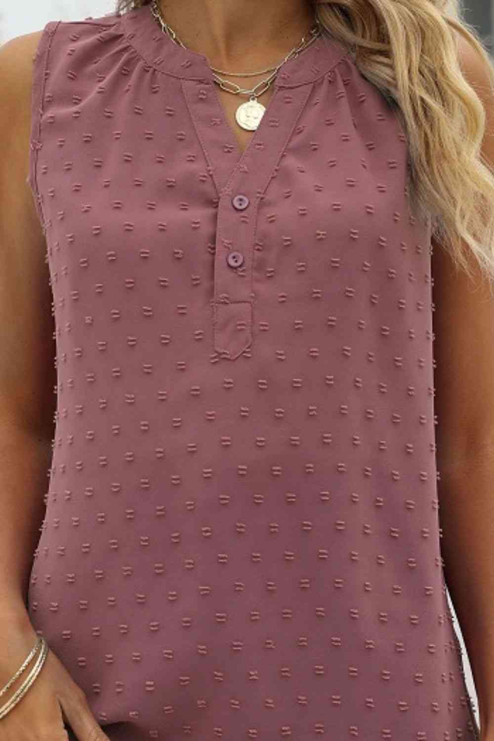 Stilla | Dot Notched Neck Tank