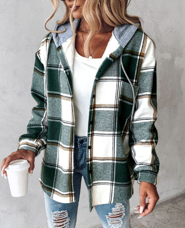 Stilla | Cozy Checked Hoodie med Snøring til Kvinder