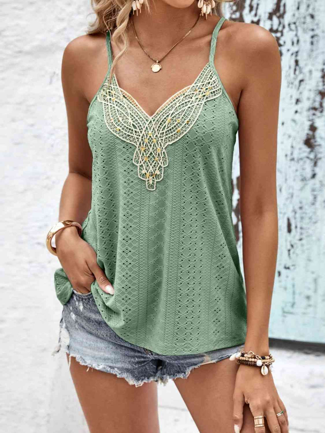 Stilla | Eyelet Cami Top