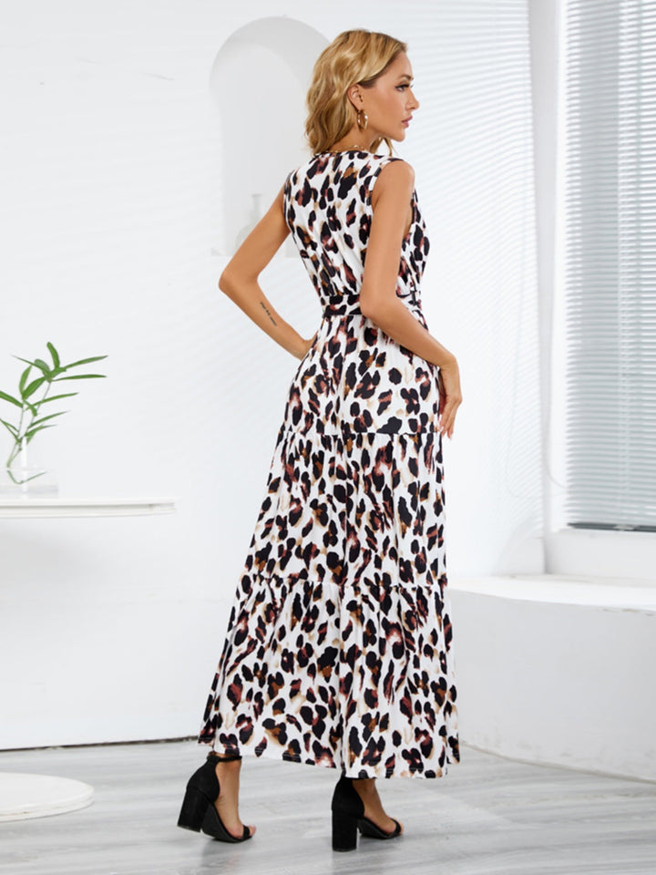 Stilla | Printet Surplice Tiered Tank Kjole
