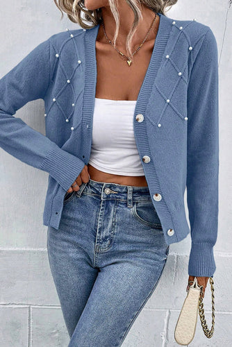 Stilla | Trim Knap-Up Cardigan