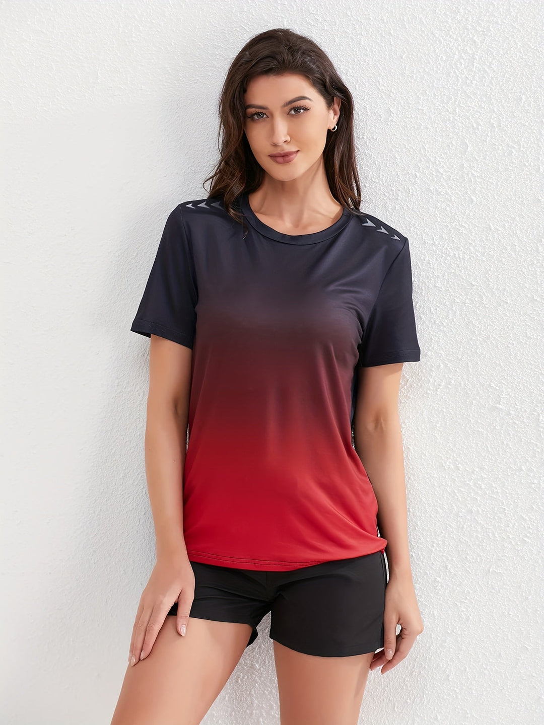 Skovae | Damer Ombre Sport T-Shirt med Korte Ærmer