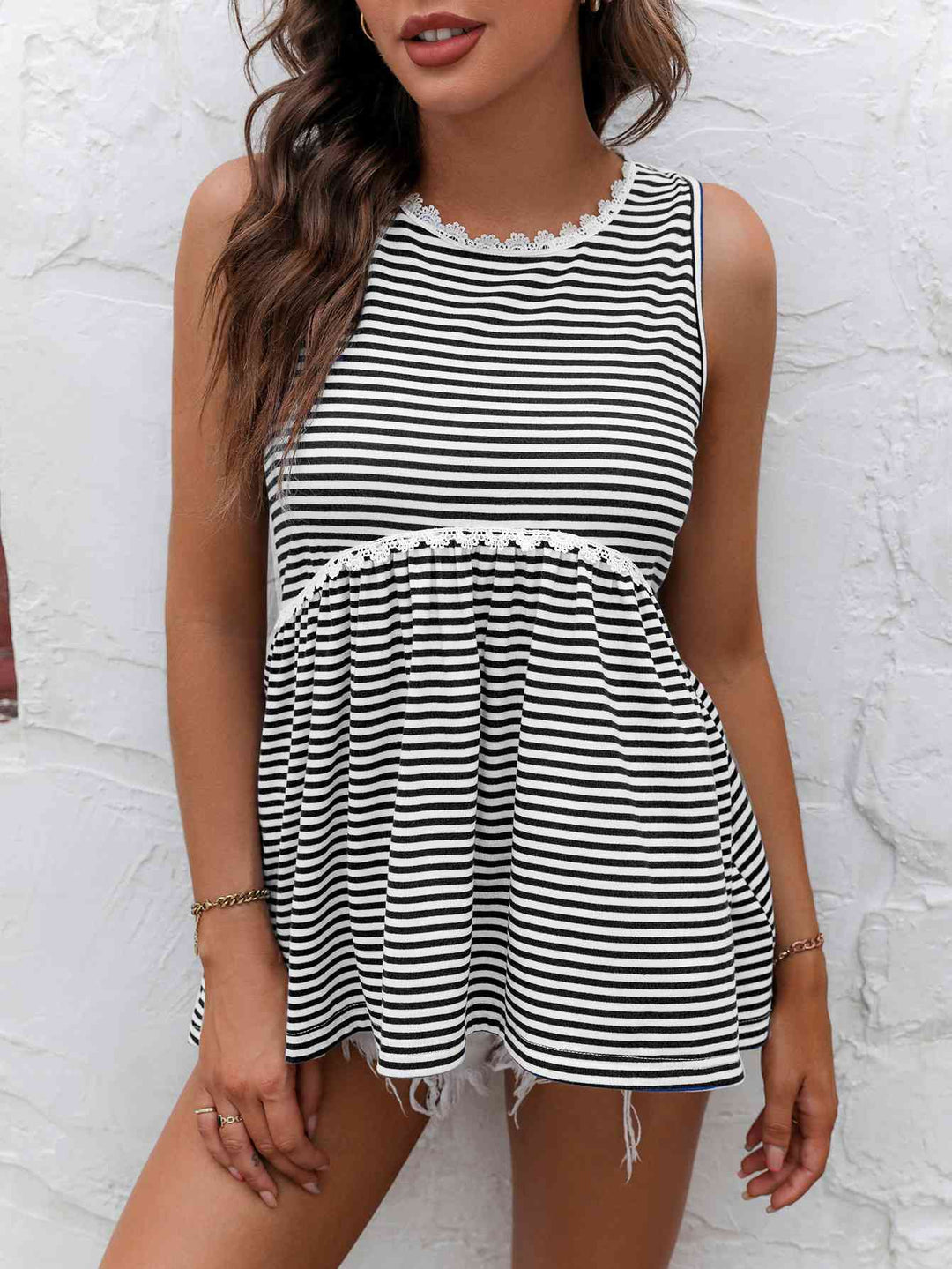 Stilla | Blondekant Rund Hals Tanktop