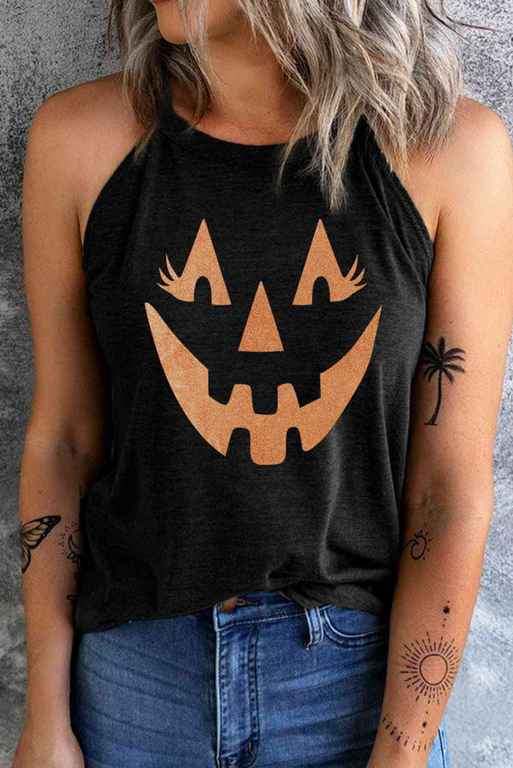 Stilla | Neck Jack-o'-lantern Grafisk Tank Top