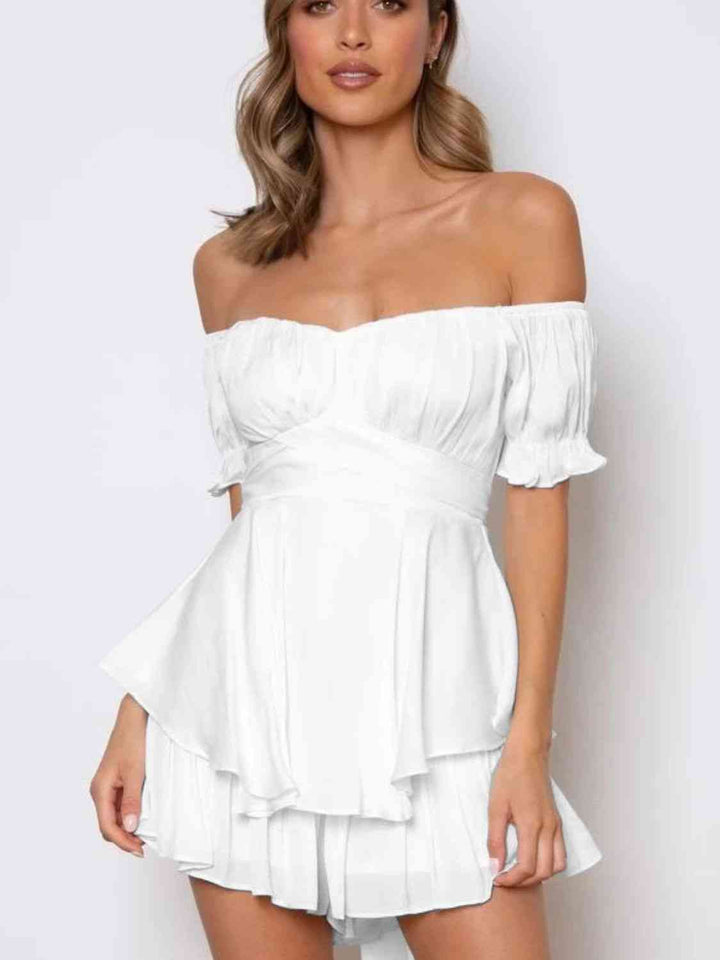 Stilla | Skulder Flounce Ærme Romper