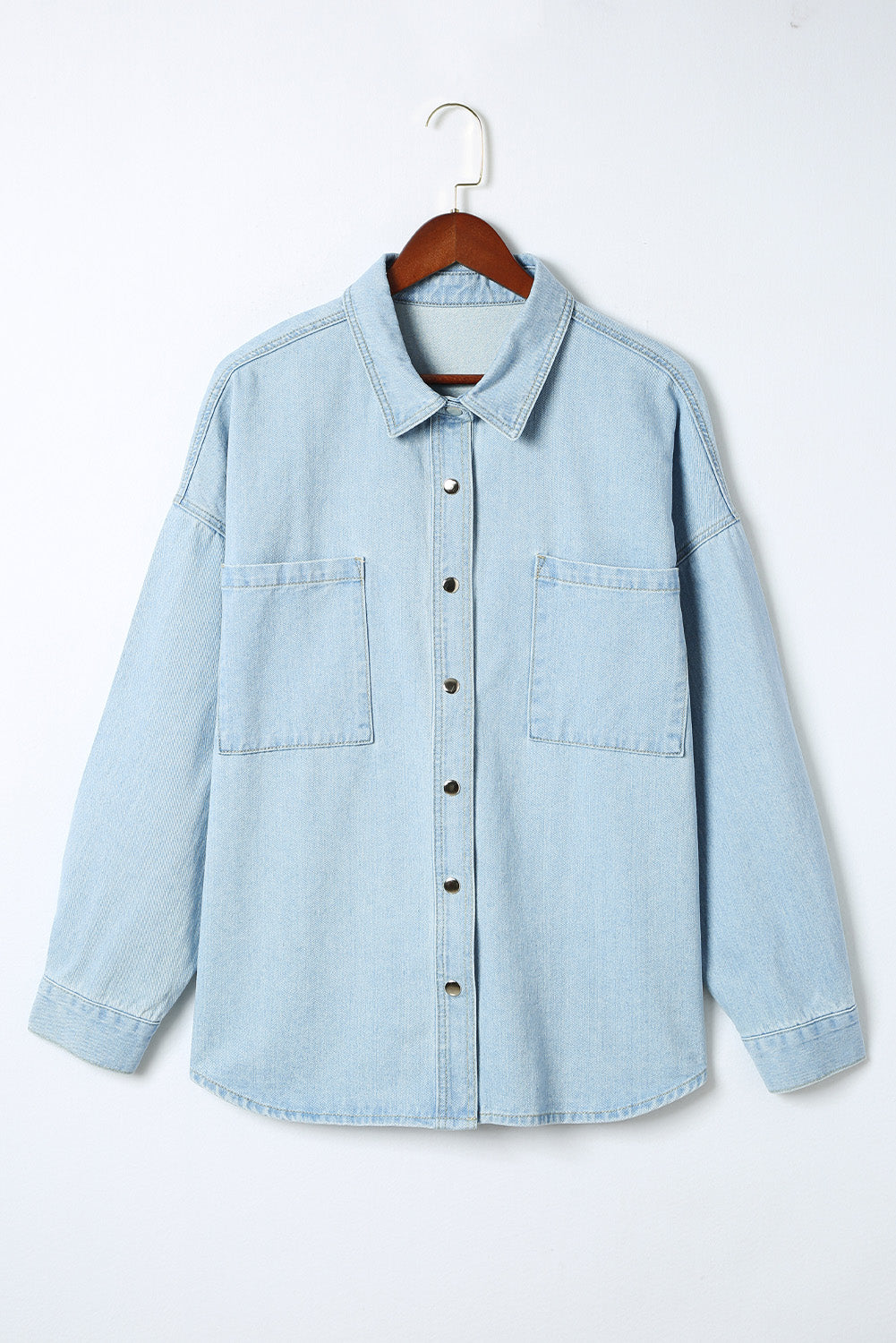 Stilla | Størrelse Snap Down Pocketed Denim Jakke