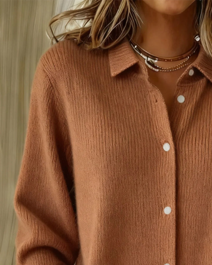 Stilla | Pullover med revers i ensfarvet