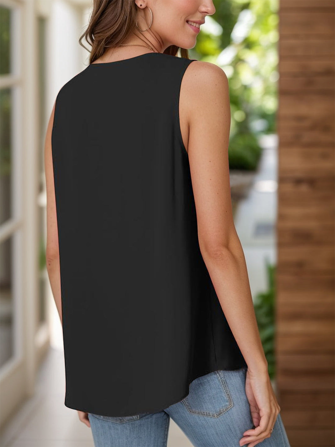 Stilla | Plus Size Rynket V-Hals Tank
