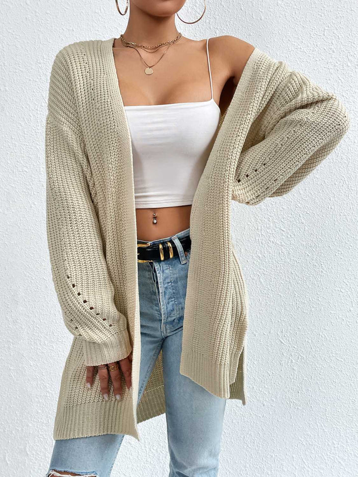 Stilla | Front Dropped Shoulder Slit Cardigan