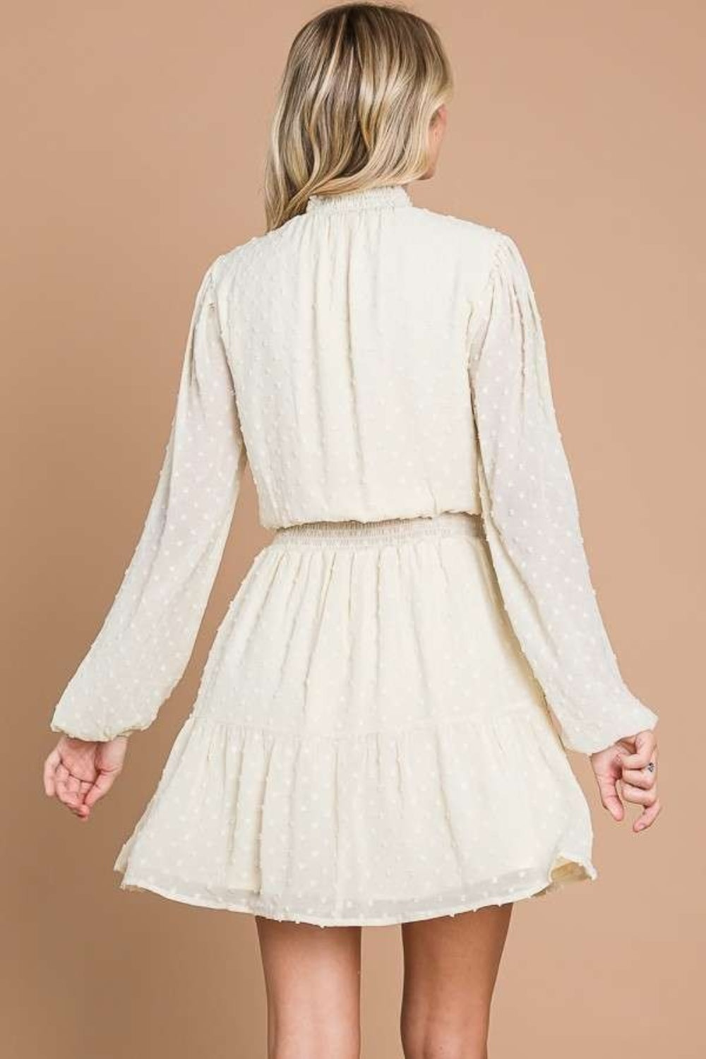 Stilla | Code Swiss Dot Smock Neck Mini Kjole med Lommer