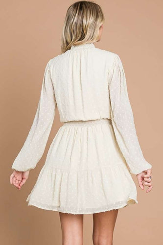 Stilla | Code Swiss Dot Smock Neck Mini Kjole med Lommer
