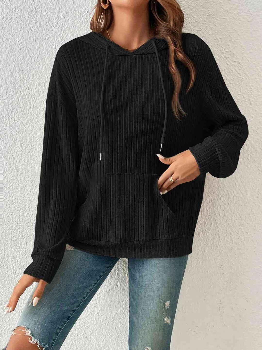 Stilla | Droppe Skulder Snøre Hoodie