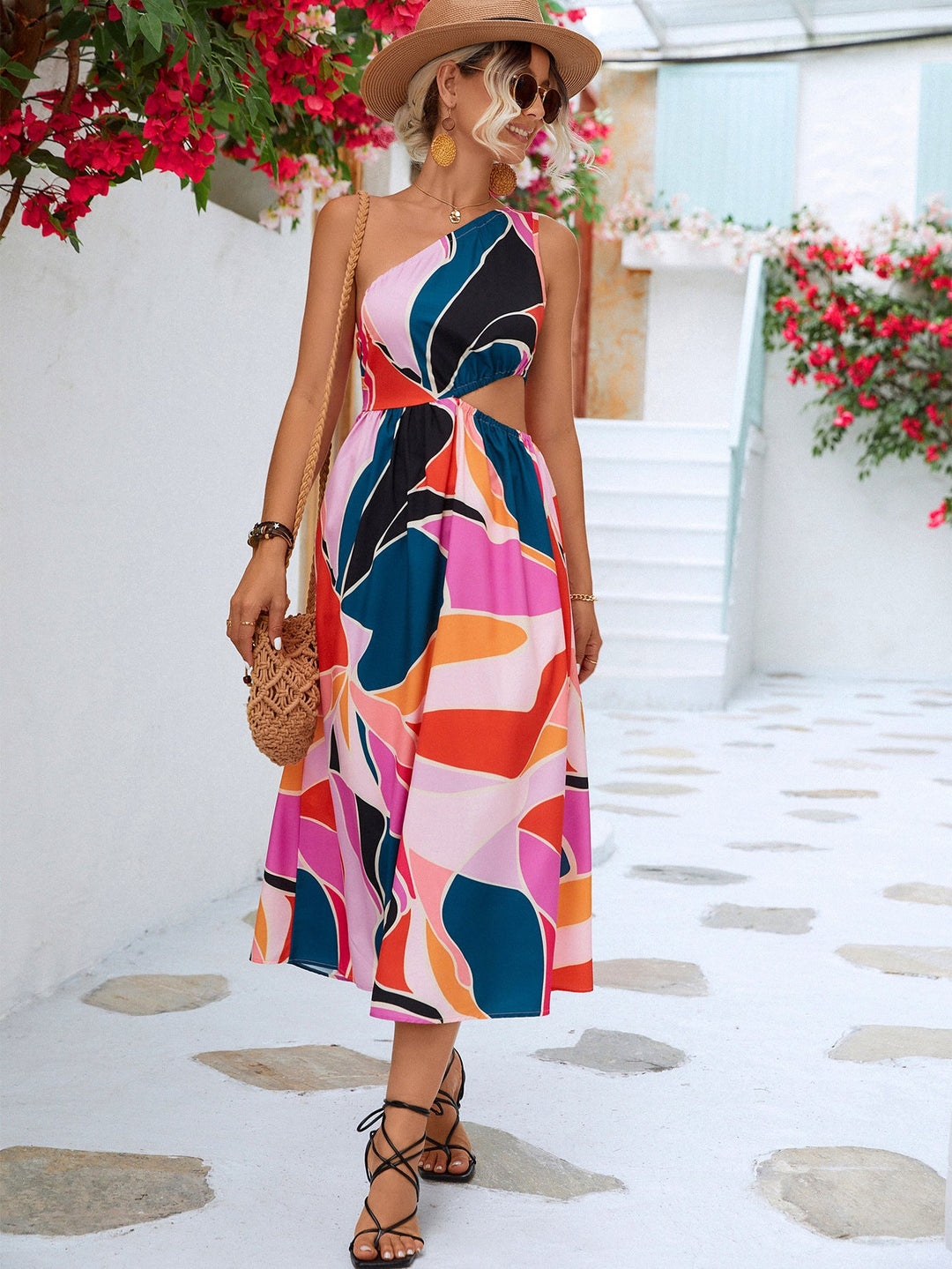 Stilla | Cutout One-Shoulder Without Sleeves Dress