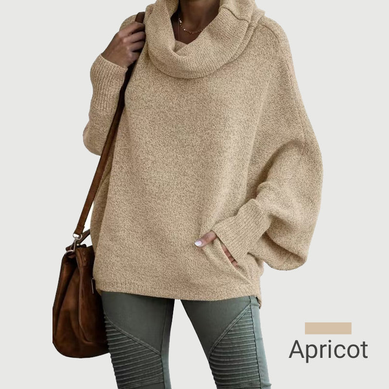 Stilla | Cozy Batwing Sweater med Vandfaldsudskæring og Lommer