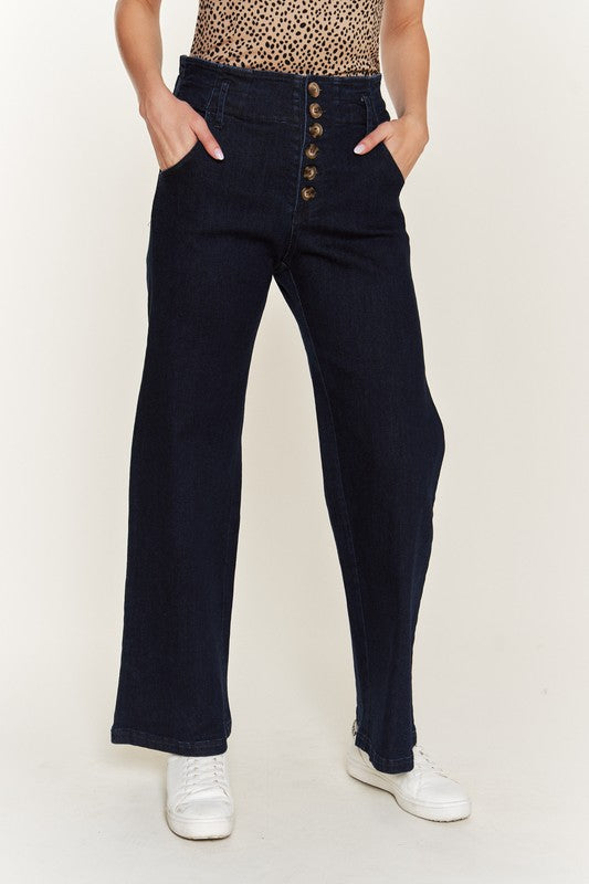 Stilla | Taljeret Knap Bred Ben Jeans