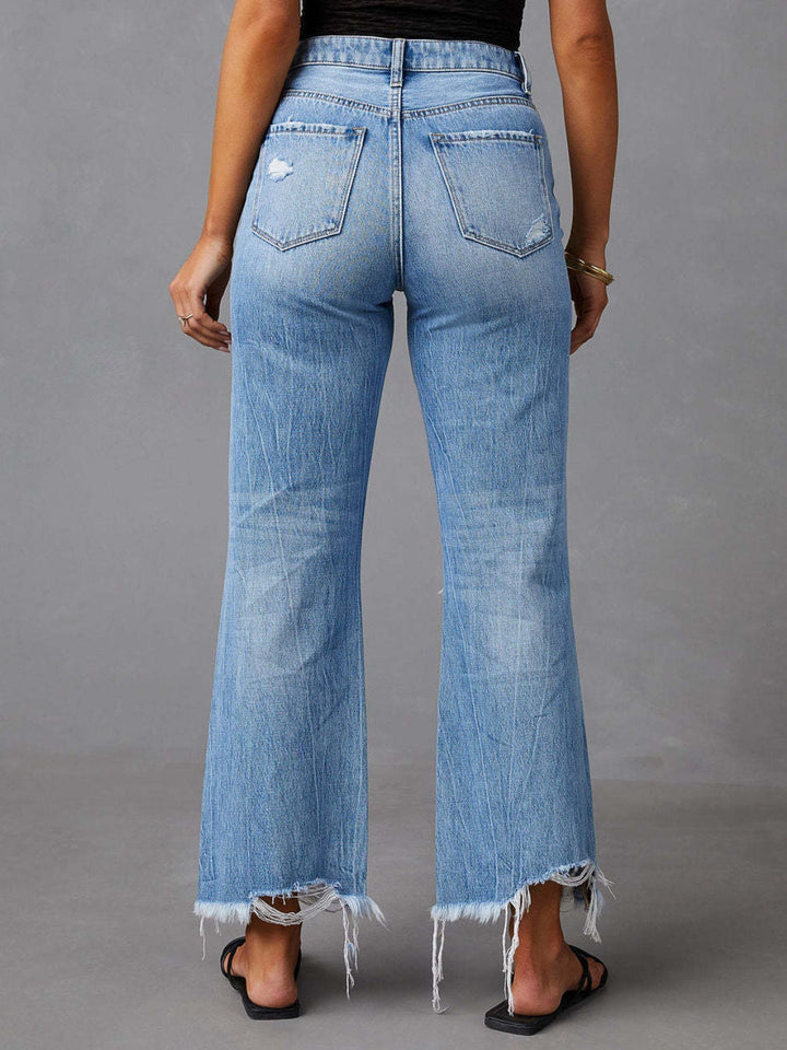 Stilla | Raw Hem Jeans med Lommer
