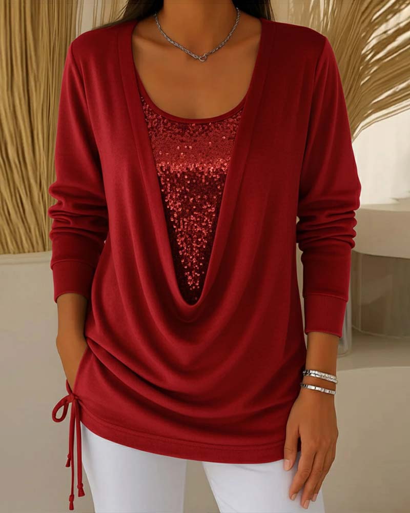 Stilla | Top med kontrastfarver i to-i-en look