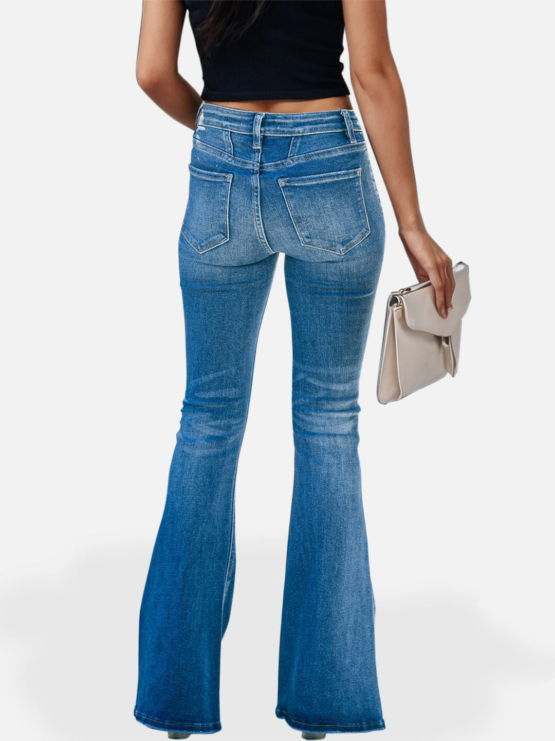 Stilla | Fly Bootcut Jeans med Lommer