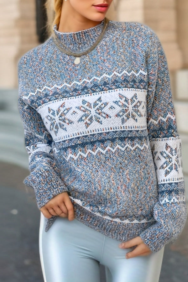 Stilla | Smart julesweater med snefnugturtleneck