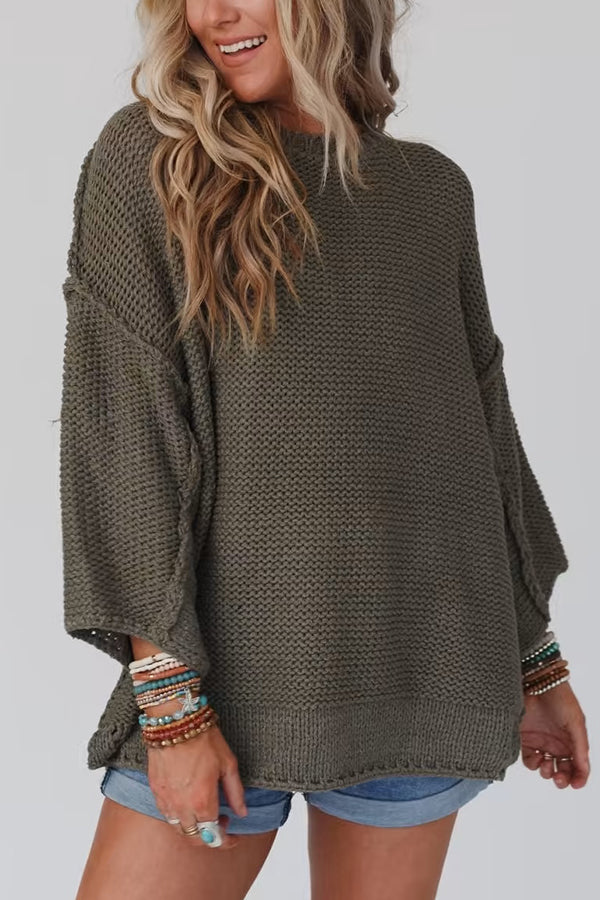 Stilla | Lunt Chunky Strik Sweater med Rund Hals