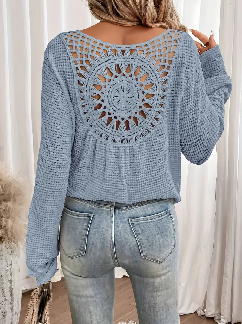 Stilla | Elegantes Waffel-V-Ausschnitt-Shirt