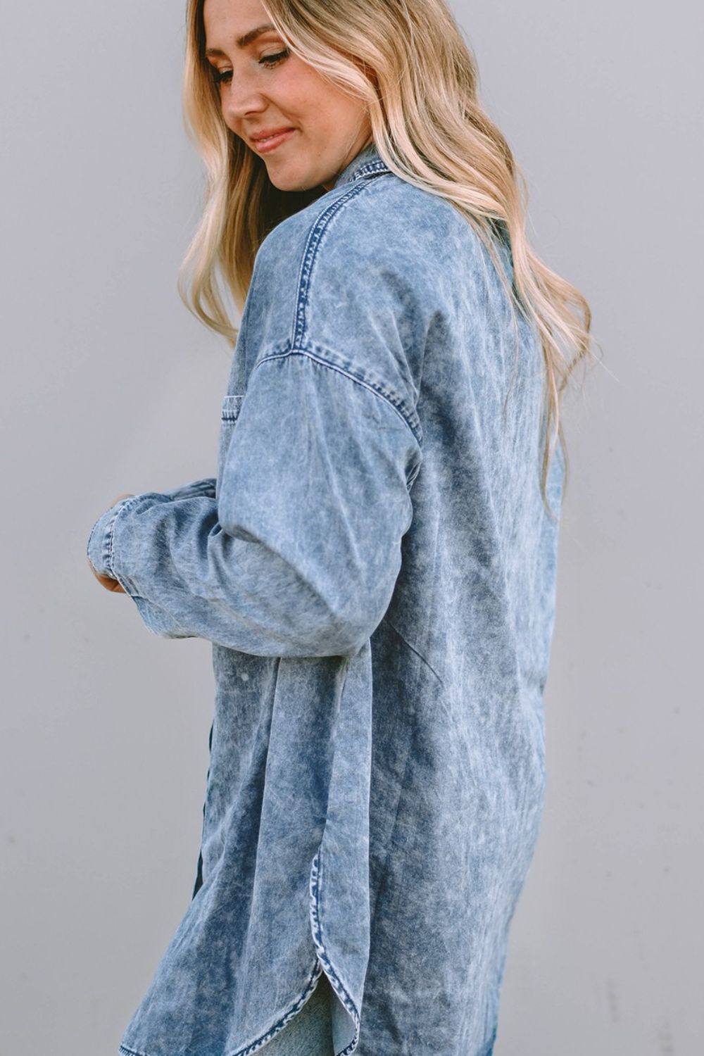 Stilla | Up Dropped Shoulder Denim Top