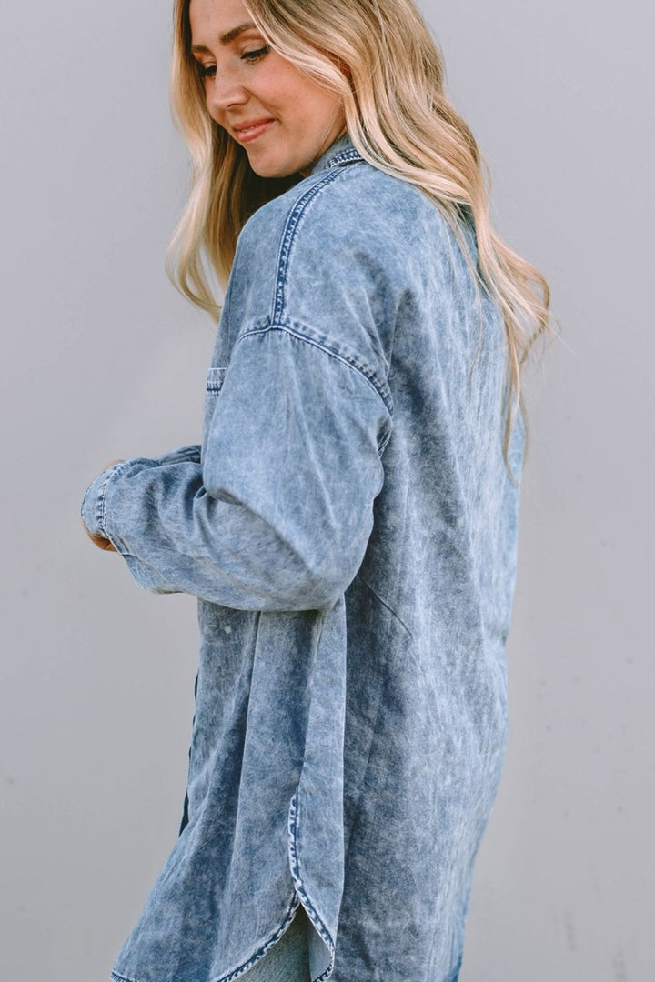 Stilla | Up Dropped Shoulder Denim Top