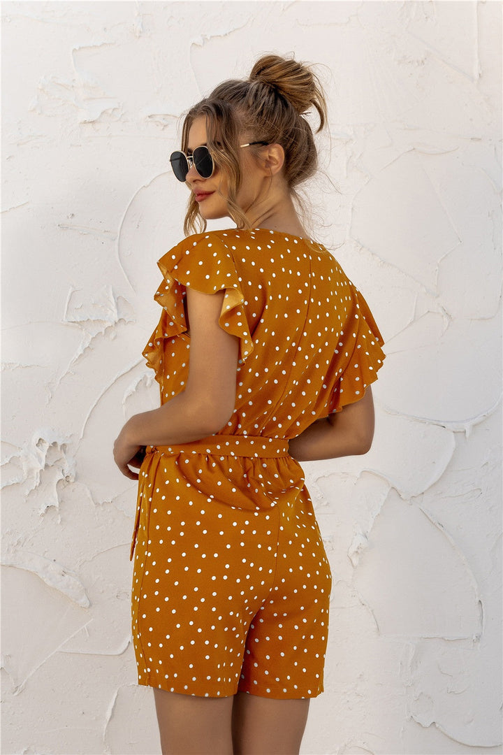 Stilla | Polka Dot Halv Knap Romper